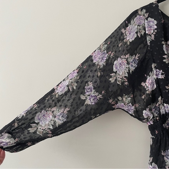 LOVESHACKFANCY Kaia Mini Dress Floral Long Sleeve XS - Picture 3 of 14